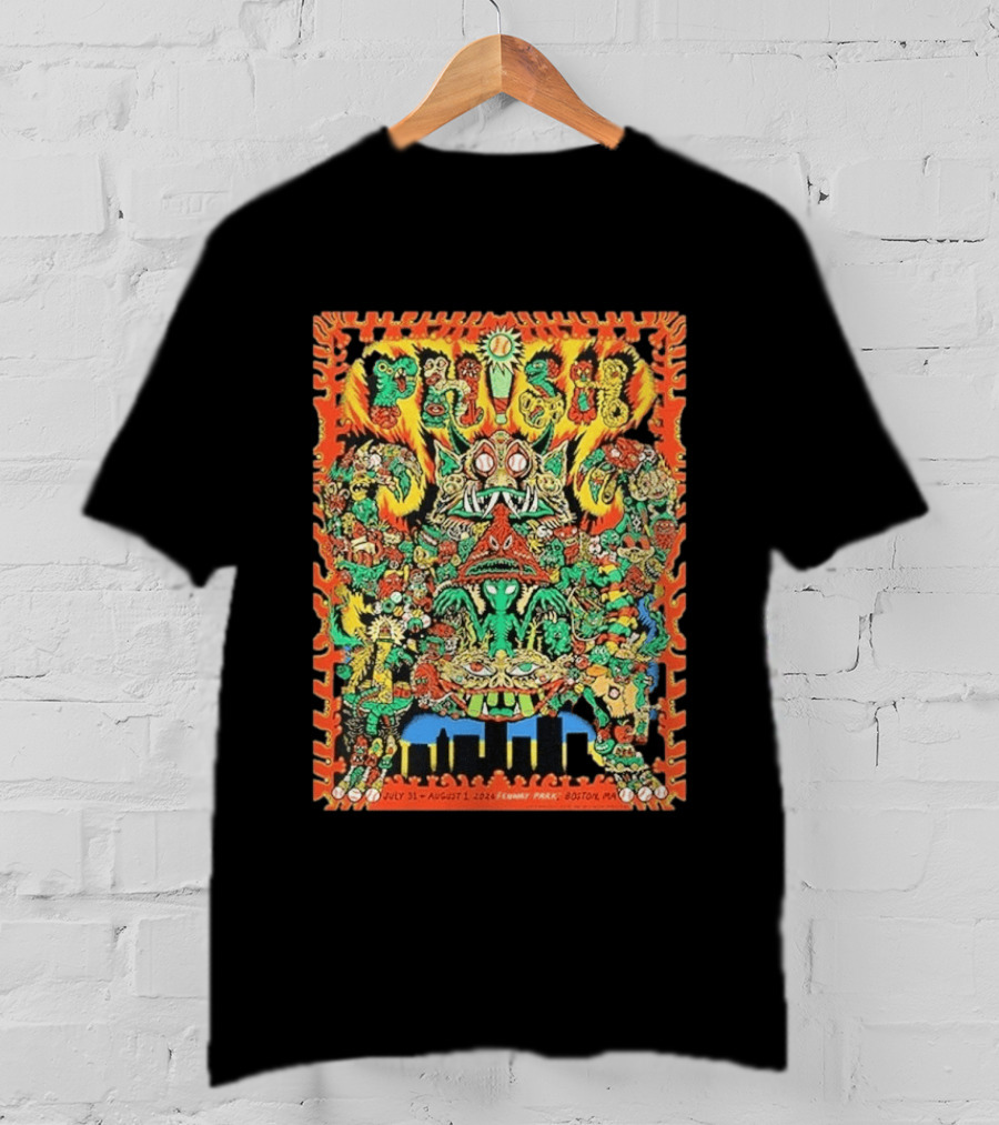Phish Fenway Park Boston July 31 August 1 2026 Colorful Monster T-Shirt