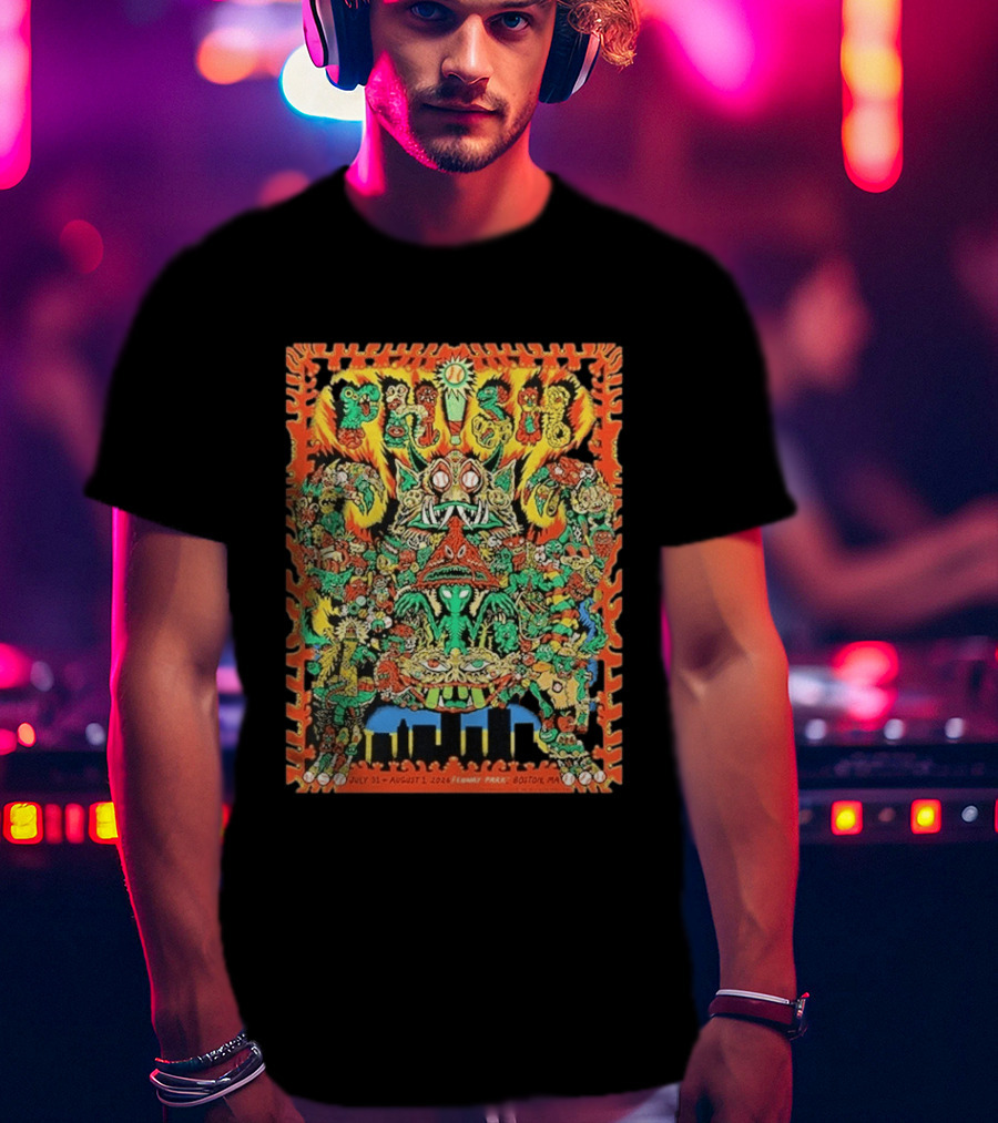 Phish Fenway Park Boston July 31 August 1 2026 Colorful Monster T-Shirt