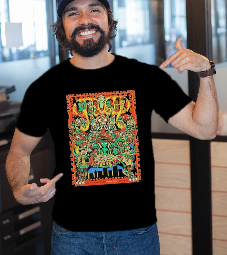 Phish Fenway Park Boston July 31 August 1 2026 Colorful Monster T-Shirt