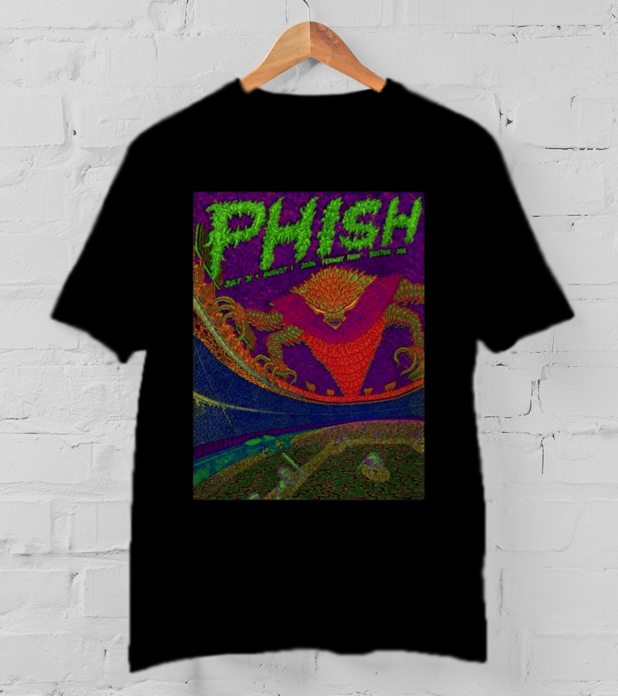 Phish July 31 August 1 2026 Fenway Park Boston MA Tetsunori Tawaraya LE T-Shirt