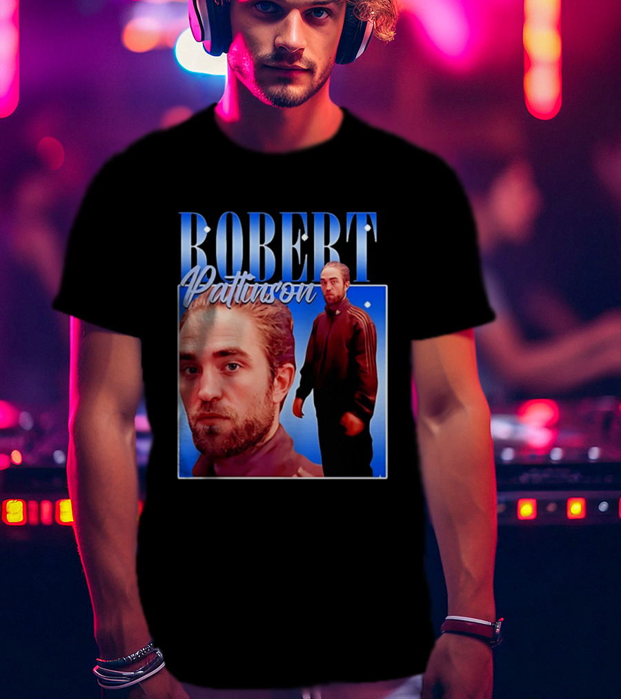 Robert Pattinson Standing Meme Blue Adidas Tracksuit T-Shirt