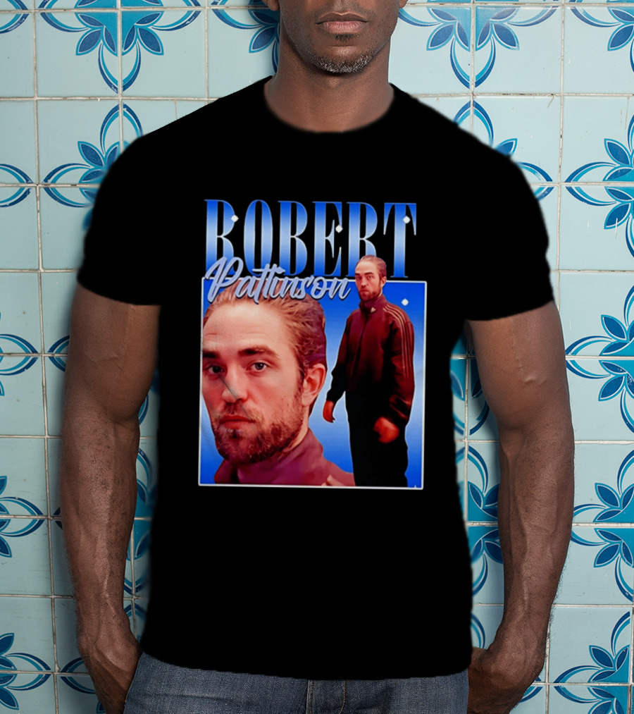 Robert Pattinson Standing Meme Blue Adidas Tracksuit T-Shirt