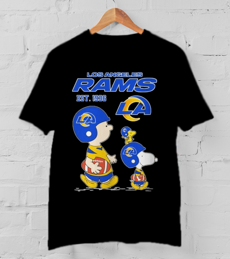 Snoopy Charlie Brown Los Angeles Rams 1936 Football Team LA T-Shirt