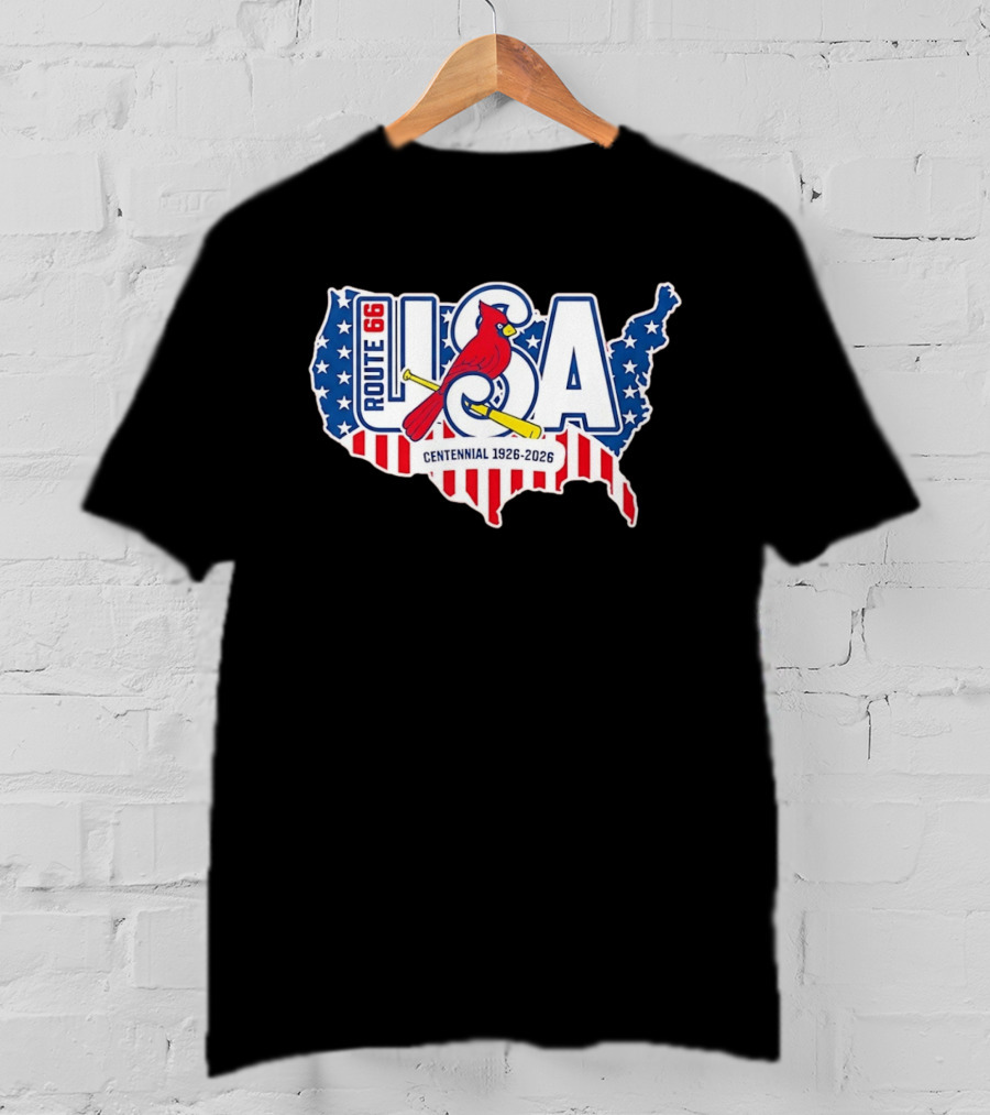 Route 66 USA Centennial 1926 2026 Springfield Cardinals T-Shirt