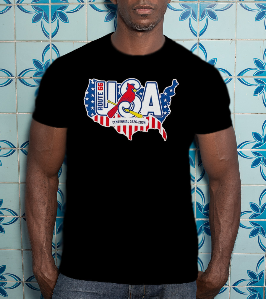 Route 66 USA Centennial 1926 2026 Springfield Cardinals T-Shirt