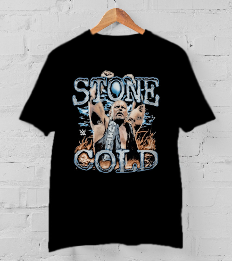 Stone Cold Steve Austin WWE Ice And Flames Iconic Wrestling T-Shirt
