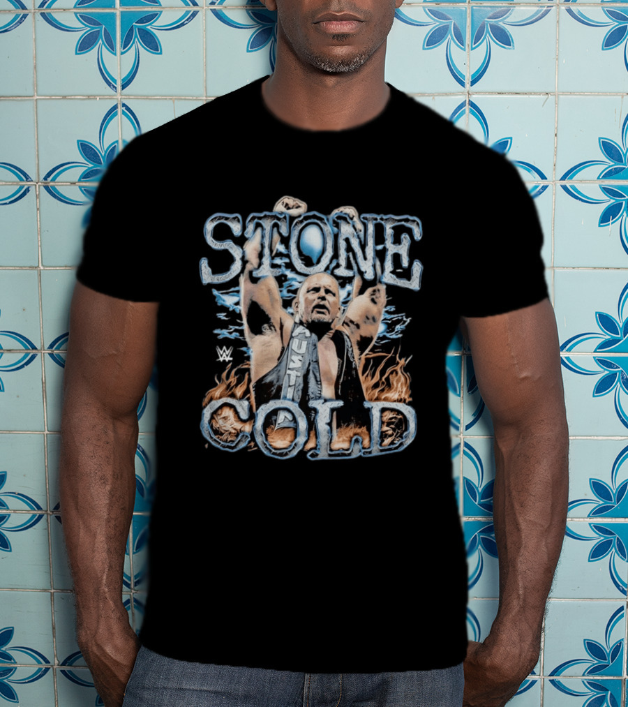 Stone Cold Steve Austin WWE Ice And Flames Iconic Wrestling T-Shirt