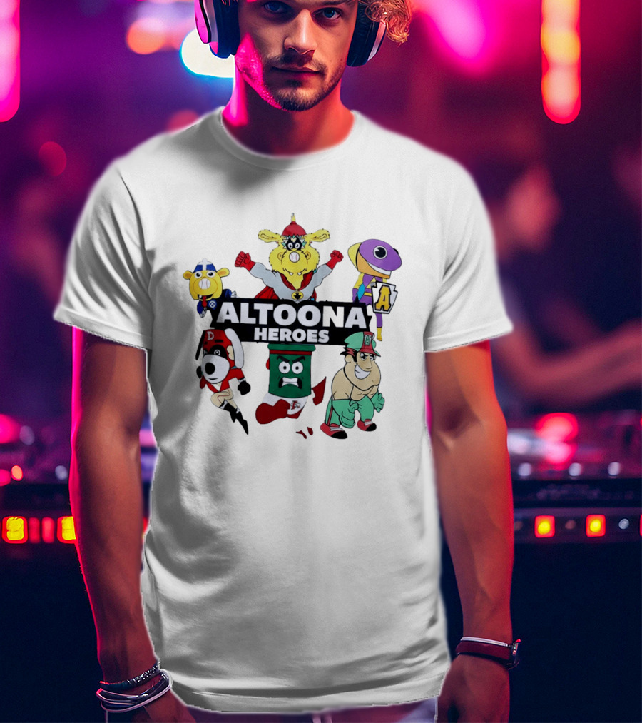 Altoona Heroes Cartoon Characters Collaboration T-Shirt