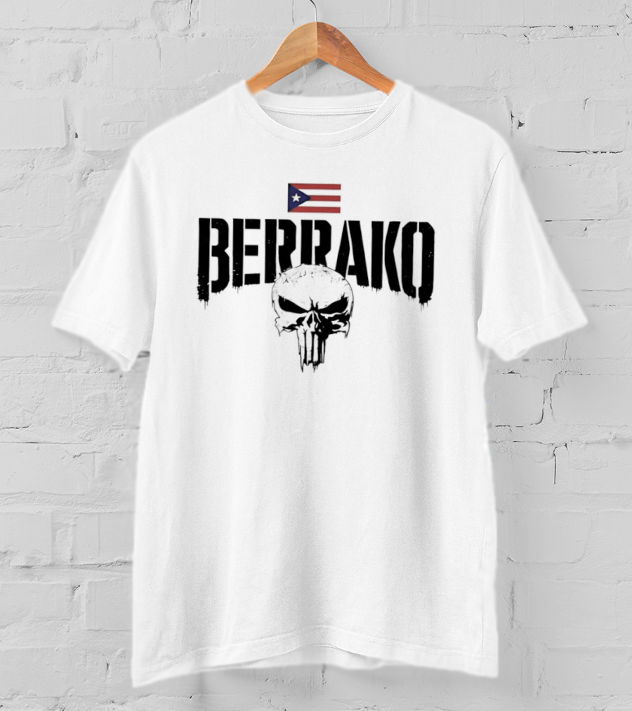 Berrako Skull Puerto Rican Flag T-Shirt