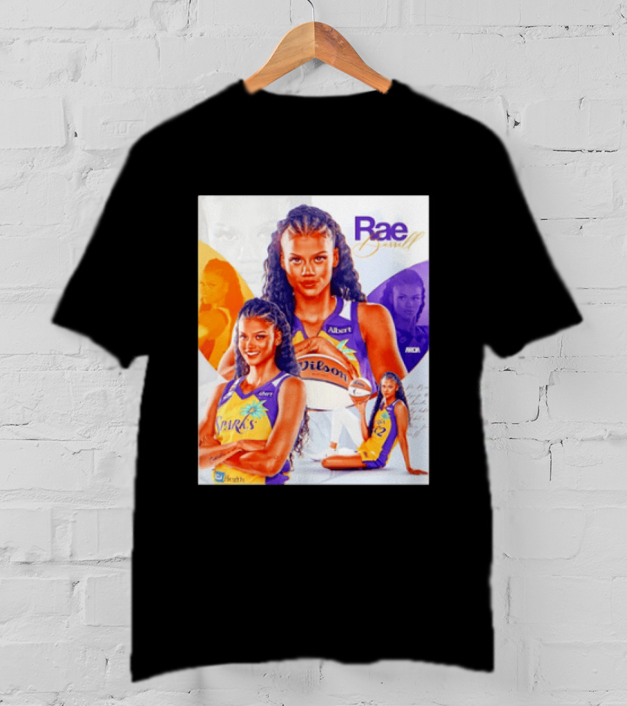 WNBA Rae Burrell Los Angeles Sparks No 22 Wilson Basketball Collage T-Shirt