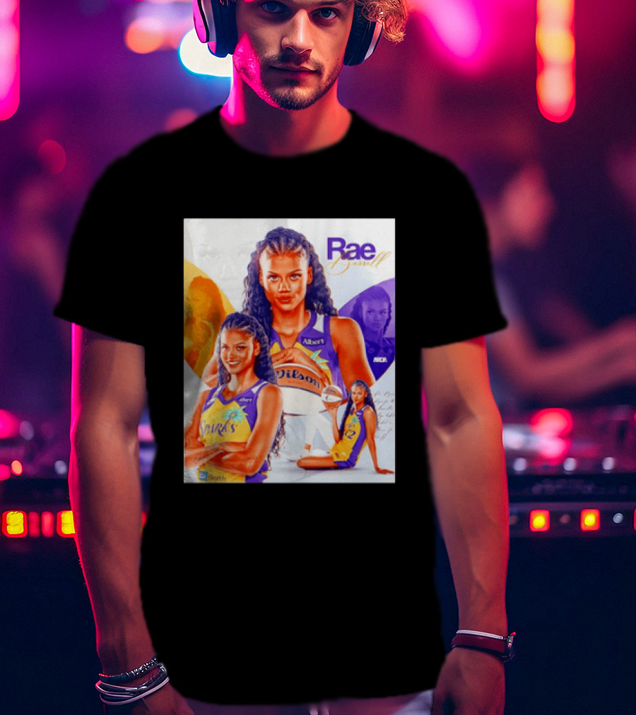 WNBA Rae Burrell Los Angeles Sparks No 22 Wilson Basketball Collage T-Shirt