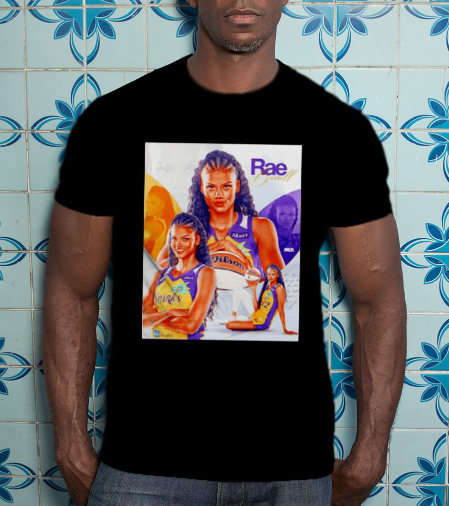 WNBA Rae Burrell Los Angeles Sparks No 22 Wilson Basketball Collage T-Shirt