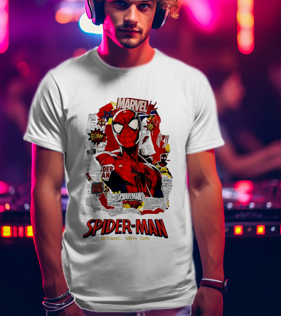 Marvel Spider Man Brand New Day Comic Collage T-Shirt