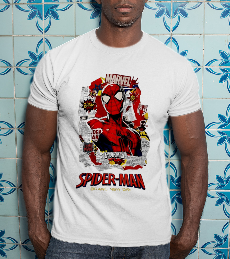 Marvel Spider Man Brand New Day Comic Collage T-Shirt