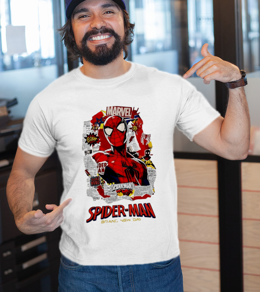 Marvel Spider Man Brand New Day Comic Collage T-Shirt