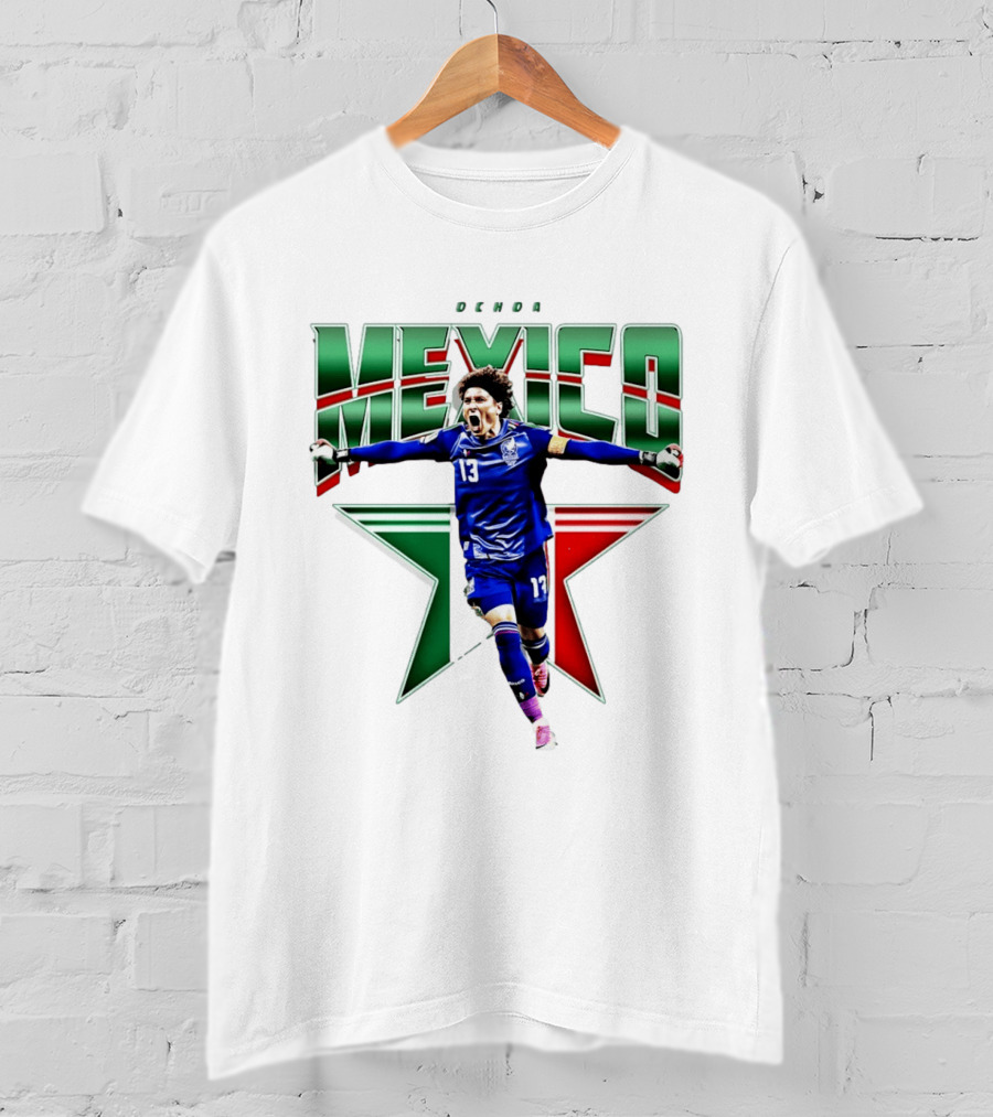 Ochoa Mexico 13 Goalkeeper Tri Color Starburst T-Shirt