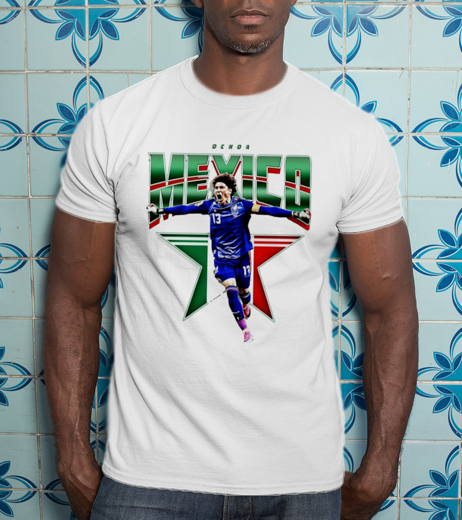 Ochoa Mexico 13 Goalkeeper Tri Color Starburst T-Shirt