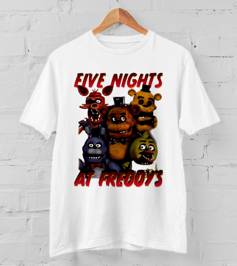 Five Nights At Freddy's Cartoon Characters Freddy Bonnie Chica Foxy T-Shirt