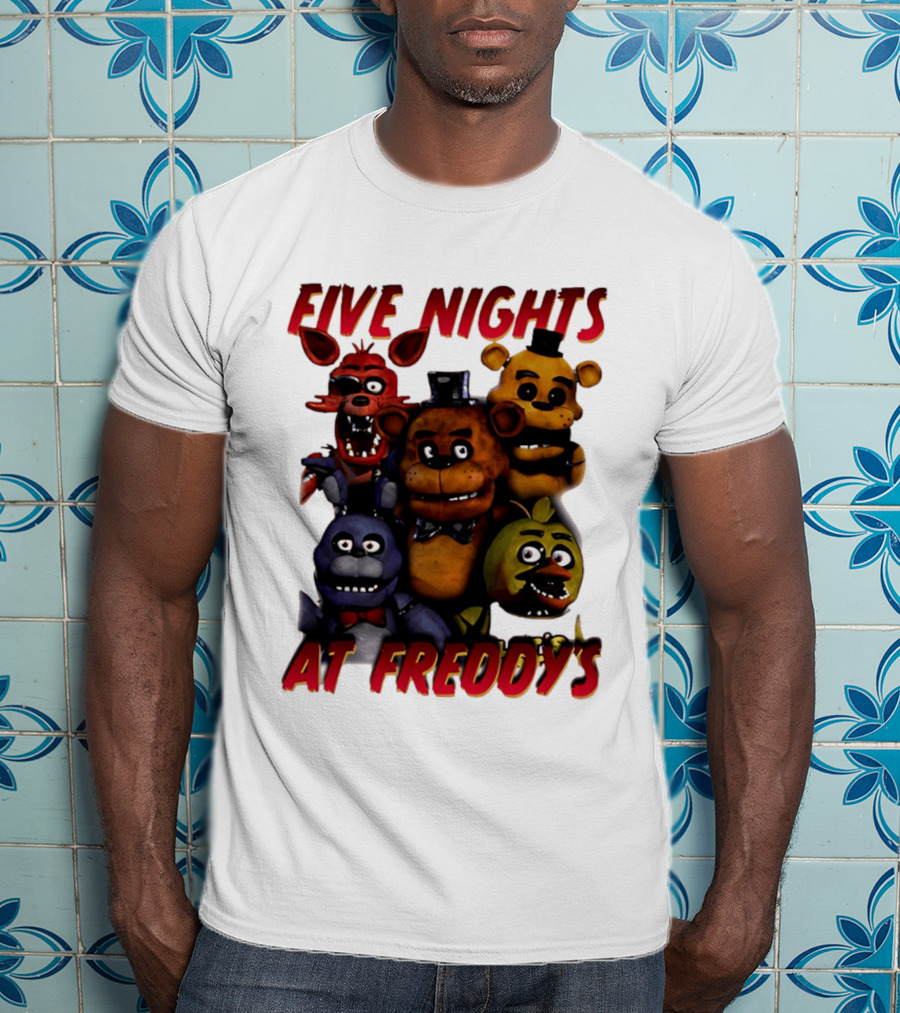 Five Nights At Freddy's Cartoon Characters Freddy Bonnie Chica Foxy T-Shirt