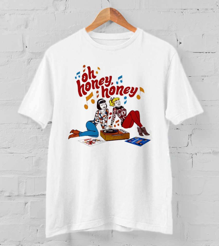 Oh Honey Honey Cartoon Style Retro Fashion Girl Music T-Shirt