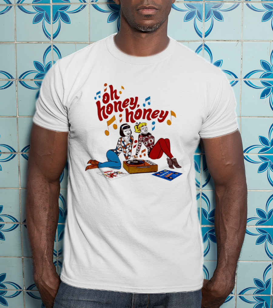 Oh Honey Honey Cartoon Style Retro Fashion Girl Music T-Shirt