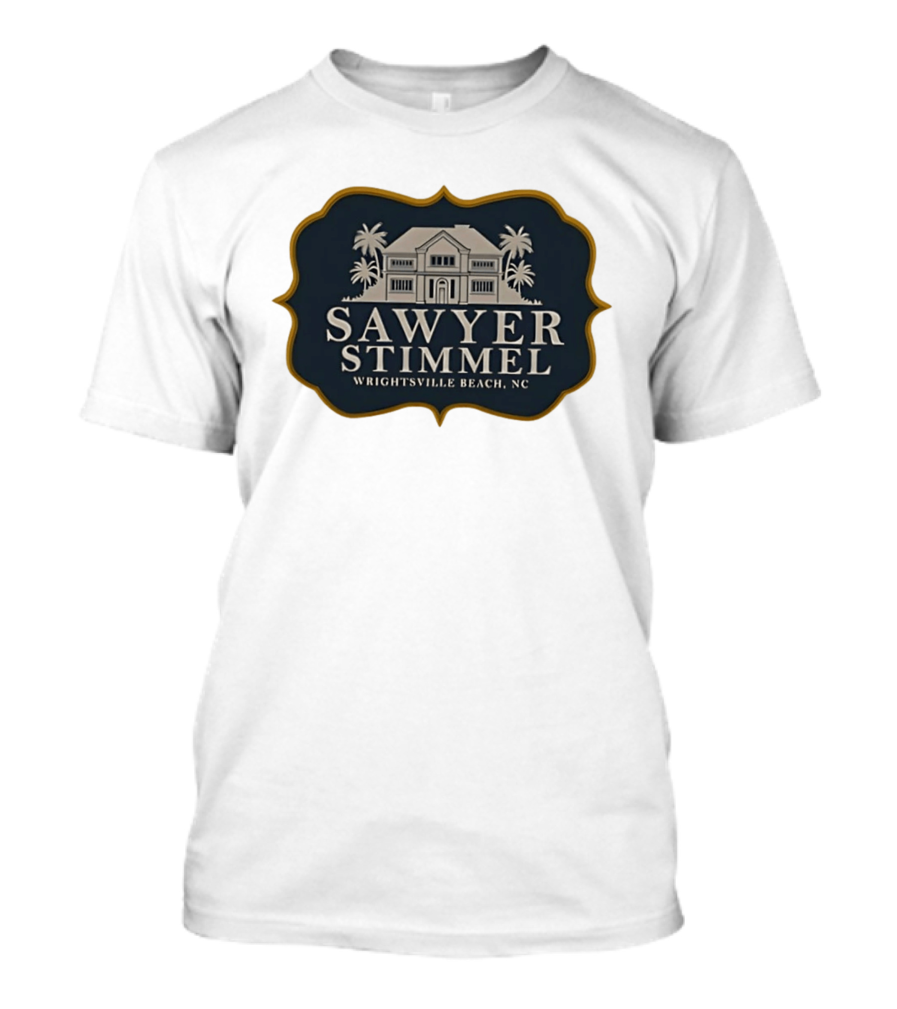 Sawyer Stimmel Wrightsville Beach NC House And Palm Trees T-Shirt