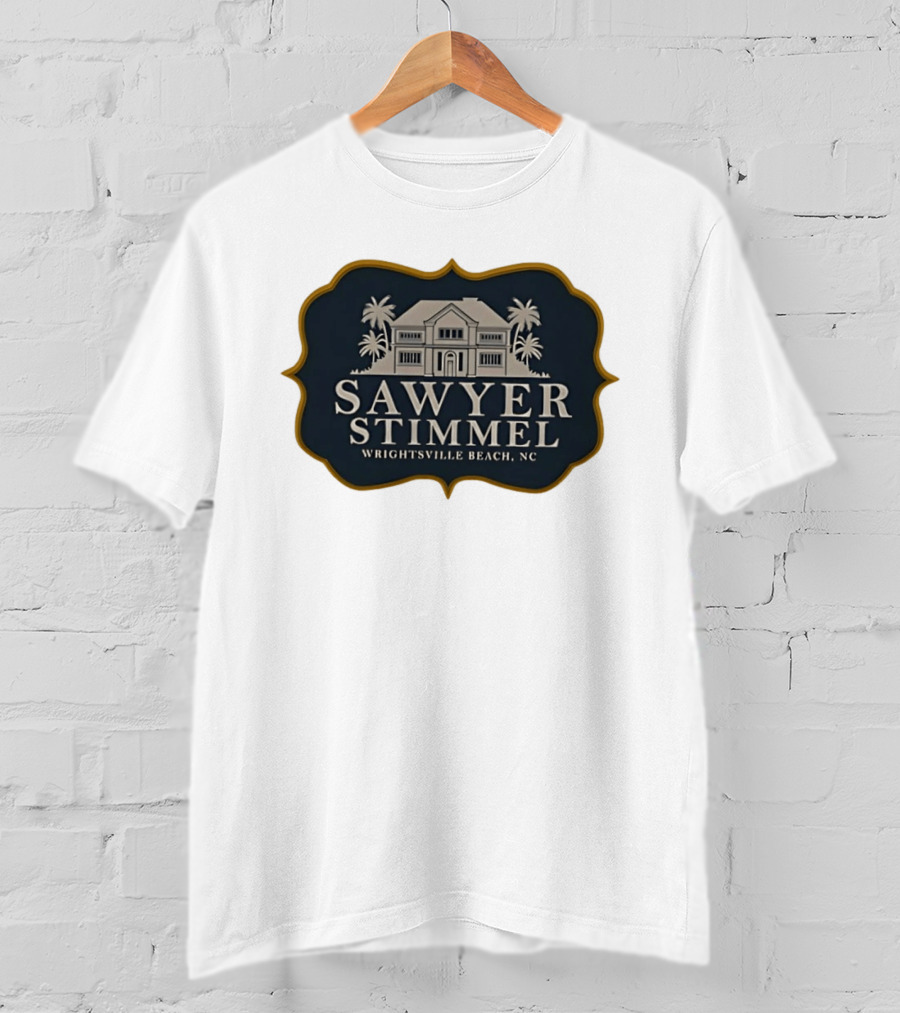 Sawyer Stimmel Wrightsville Beach NC House And Palm Trees T-Shirt