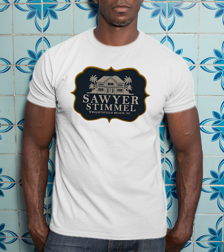 Sawyer Stimmel Wrightsville Beach NC House And Palm Trees T-Shirt