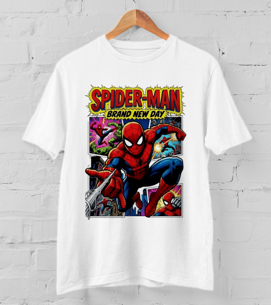 Spider Man Brand New Day Collage Marvel Comic Adventure T-Shirt