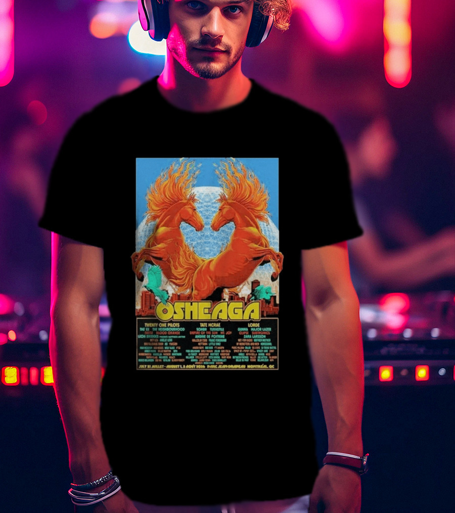 19th Annual Osheaga Music And Arts Festival July 31 To August 2 2026 Headliners Twenty One Pilots Tate McRae Lorde Parc Jean Drapeau Montreal Canada T-Shirt
