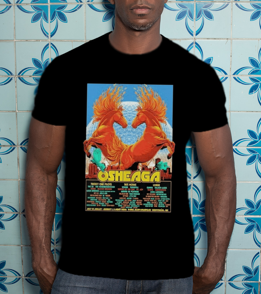 19th Annual Osheaga Music And Arts Festival July 31 To August 2 2026 Headliners Twenty One Pilots Tate McRae Lorde Parc Jean Drapeau Montreal Canada T-Shirt