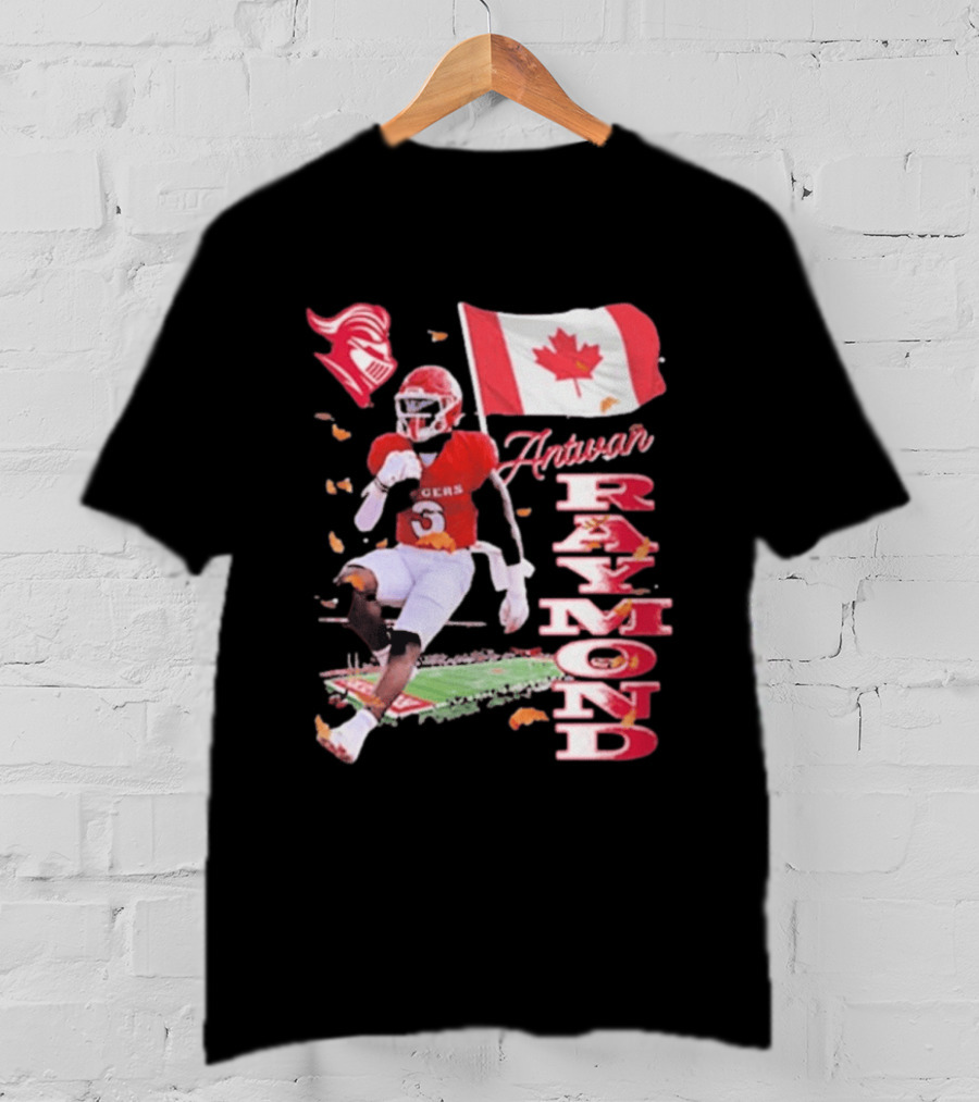 Antwan Raymond Rutgers Scarlet Knights Canadian Flag Football T-Shirt
