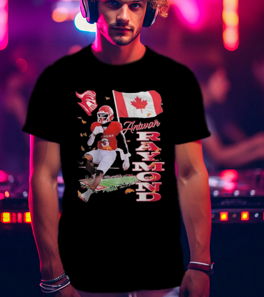 Antwan Raymond Rutgers Scarlet Knights Canadian Flag Football T-Shirt