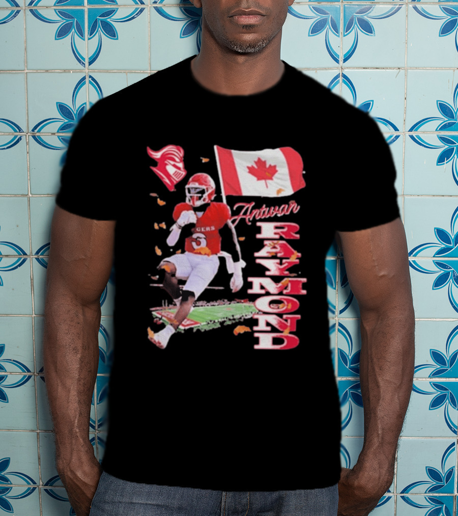 Antwan Raymond Rutgers Scarlet Knights Canadian Flag Football T-Shirt