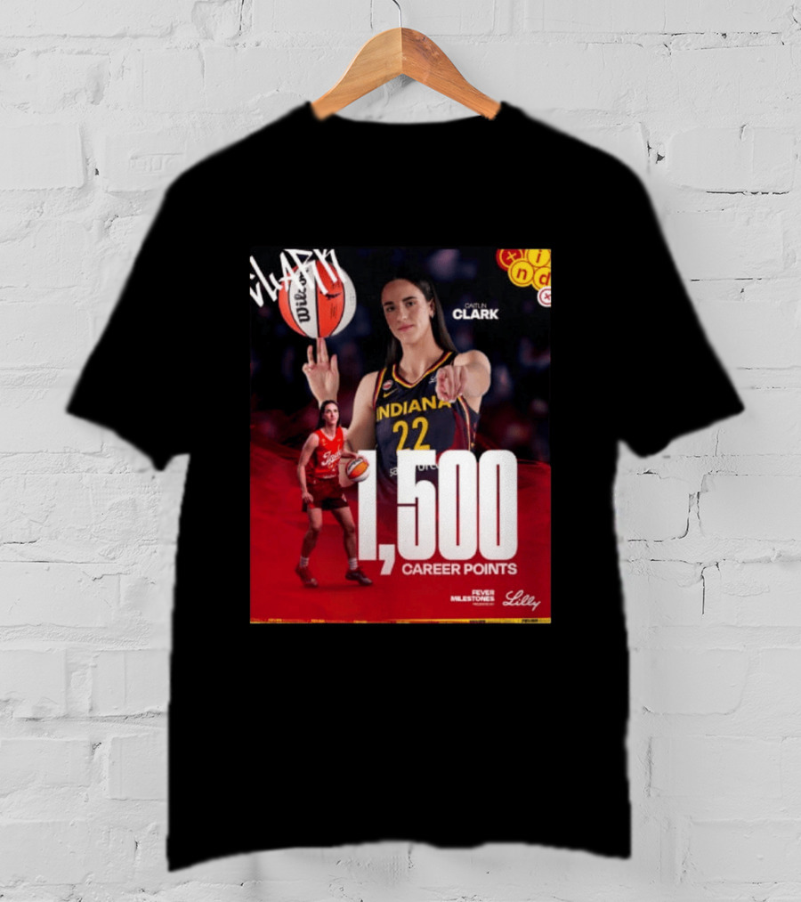 Caitlin Clark Indiana Fever 1500 Career Points Milestone Celebration WNBA Fever Milestones T-Shirt