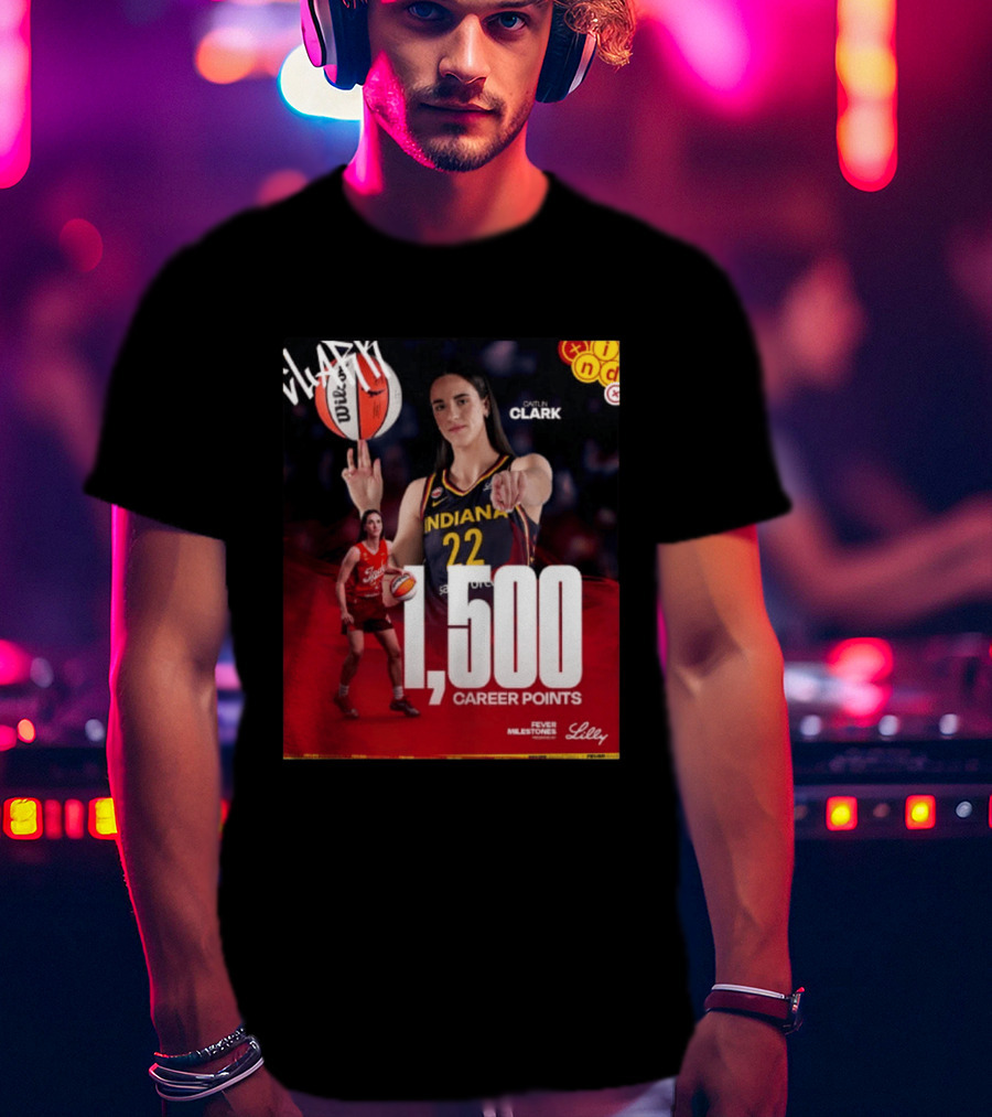 Caitlin Clark Indiana Fever 1500 Career Points Milestone Celebration WNBA Fever Milestones T-Shirt