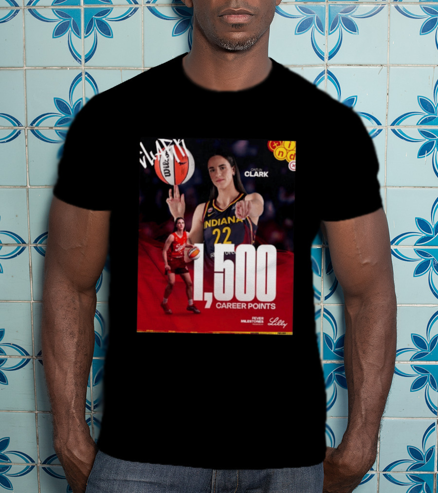 Caitlin Clark Indiana Fever 1500 Career Points Milestone Celebration WNBA Fever Milestones T-Shirt