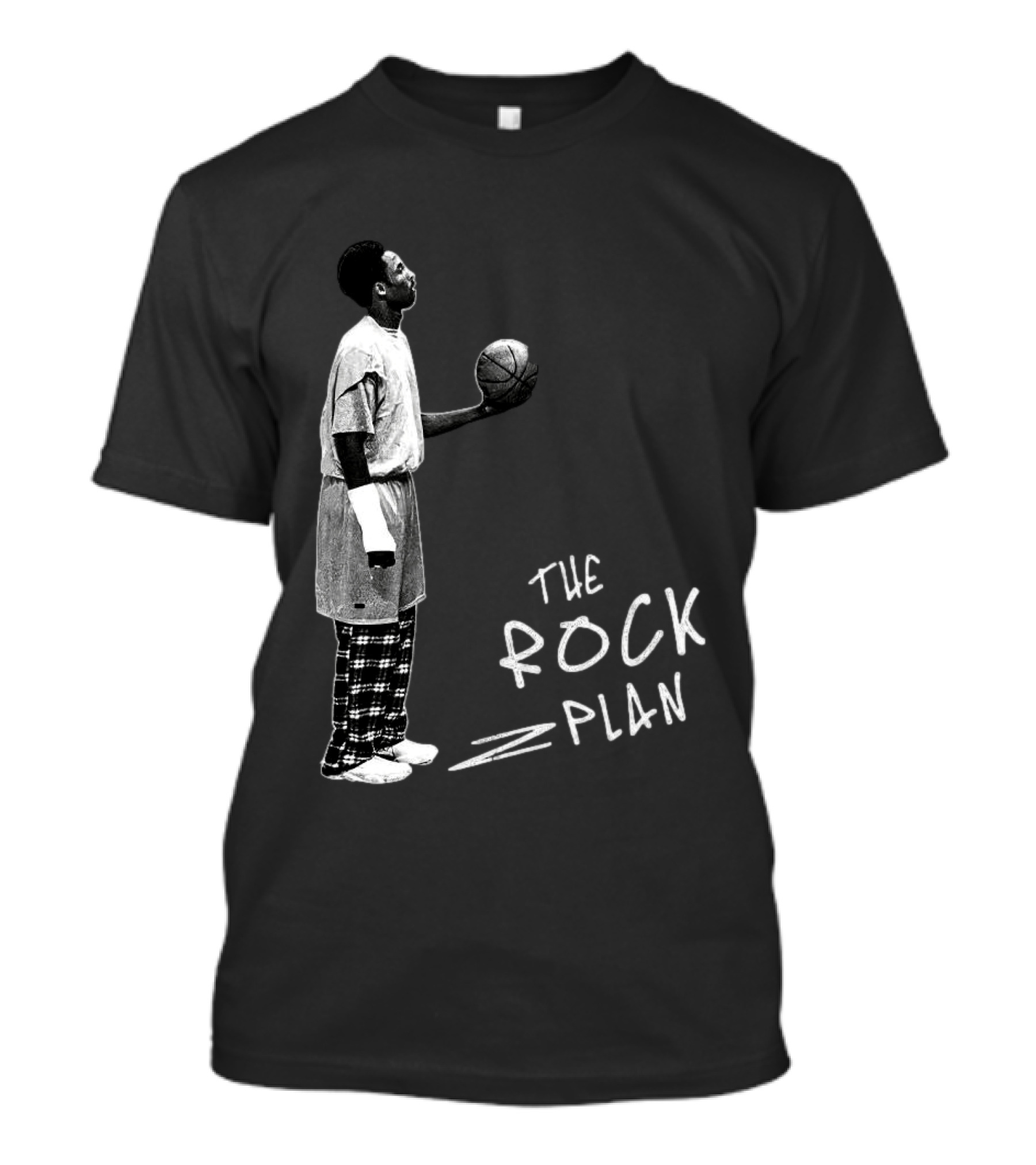 The Rock Plan Street Basketball Vintage Style Player Holding Ball T-Shirt