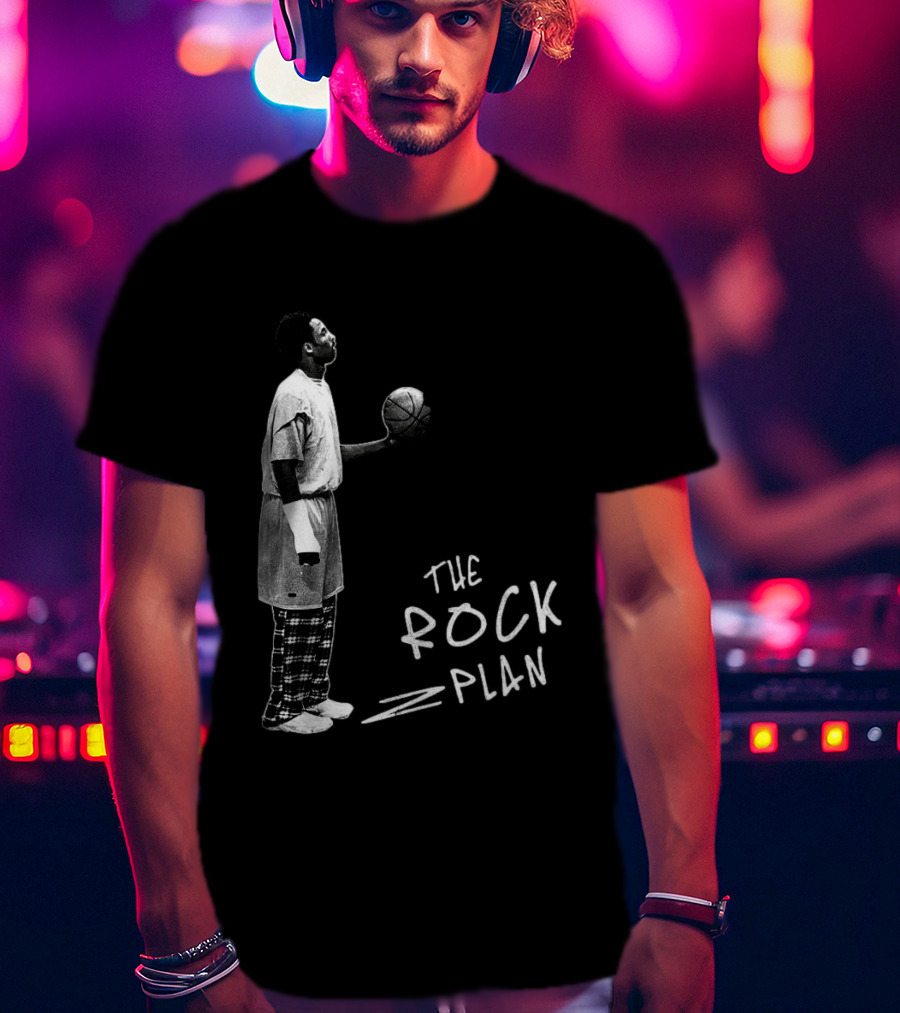 The Rock Plan Street Basketball Vintage Style Player Holding Ball T-Shirt