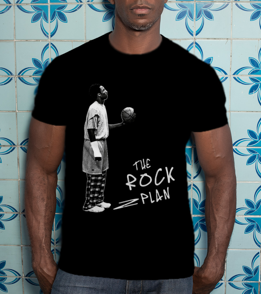The Rock Plan Street Basketball Vintage Style Player Holding Ball T-Shirt