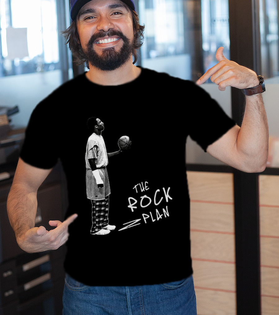 The Rock Plan Street Basketball Vintage Style Player Holding Ball T-Shirt