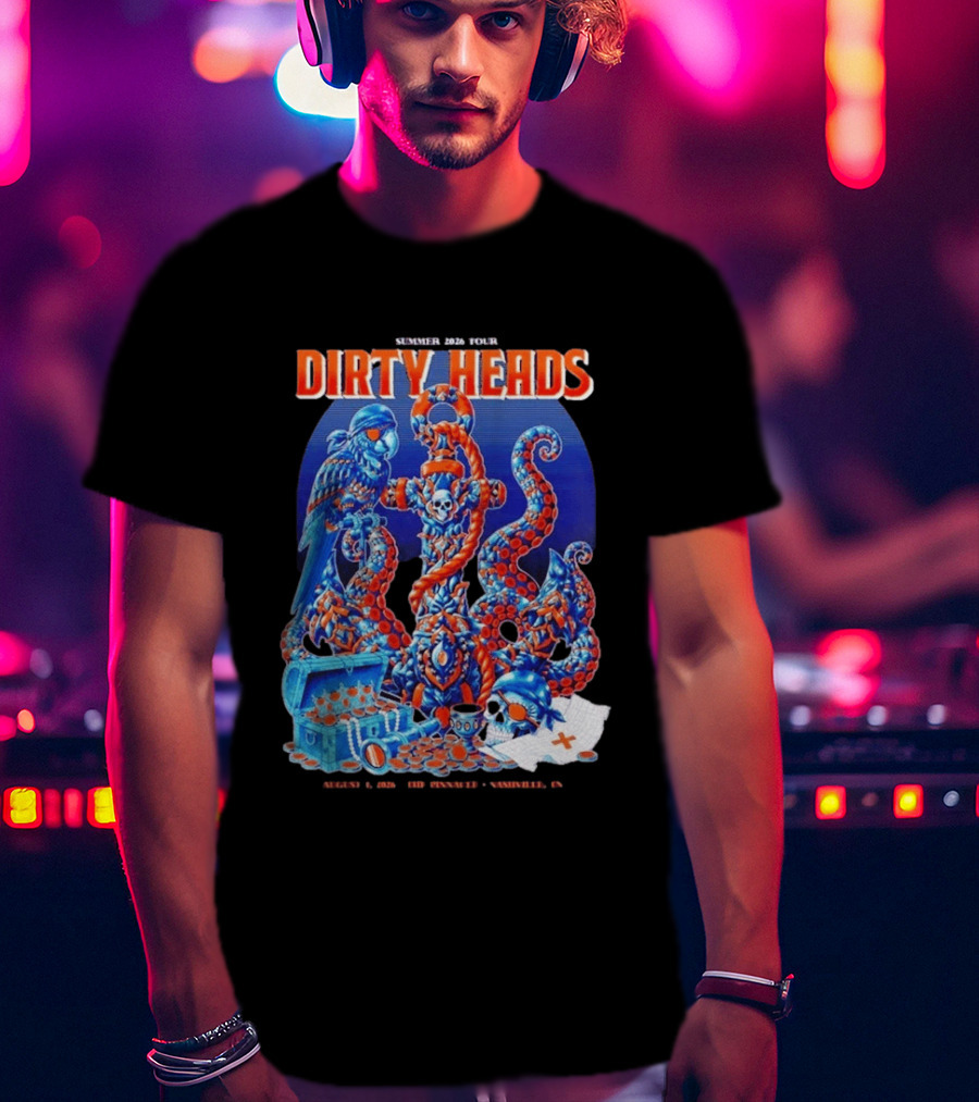 Dirty Heads Summer 2026 Tour Nashville TN August 1 Skeletons And Octopus T-Shirt