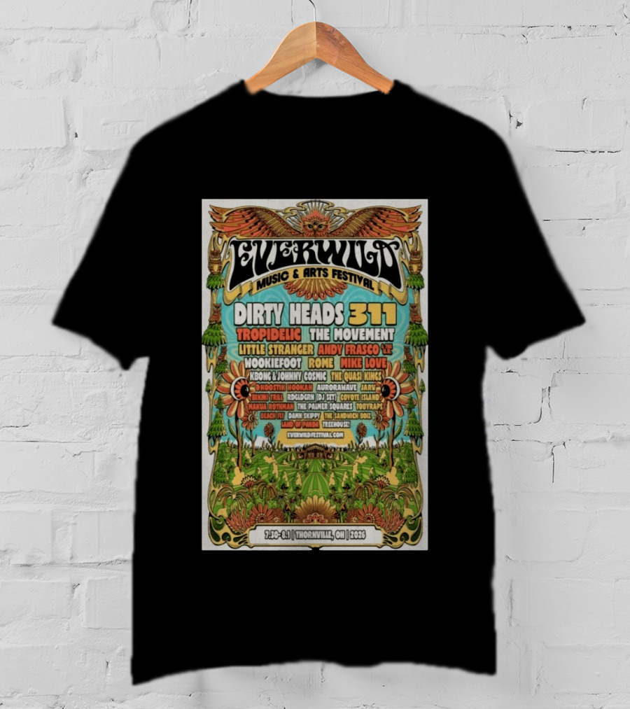 Everwild Music Arts Festival Dirty Heads 311 Tropidelic July August 2026 Thornville T-Shirt