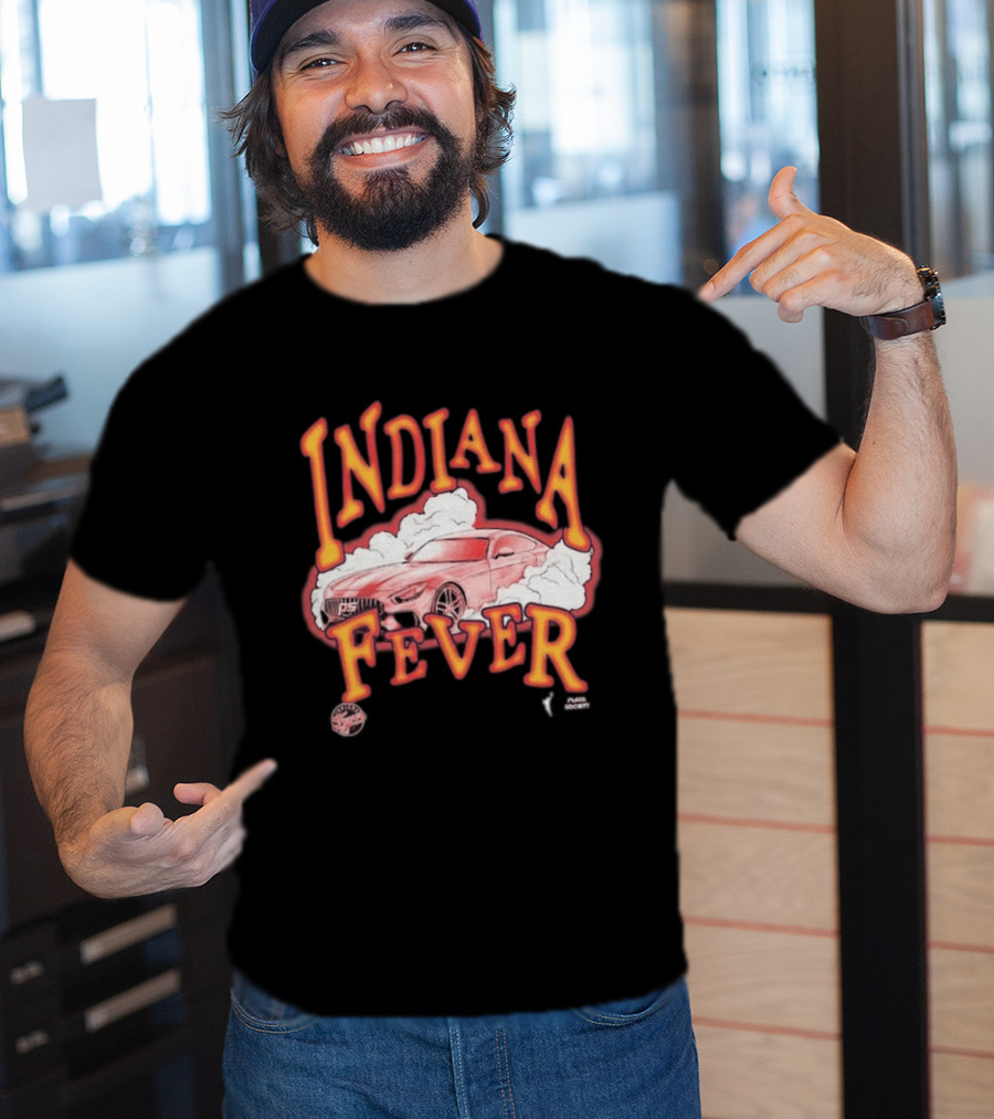Indiana Fever Playa Society Sketch Car And Smoke T-Shirt