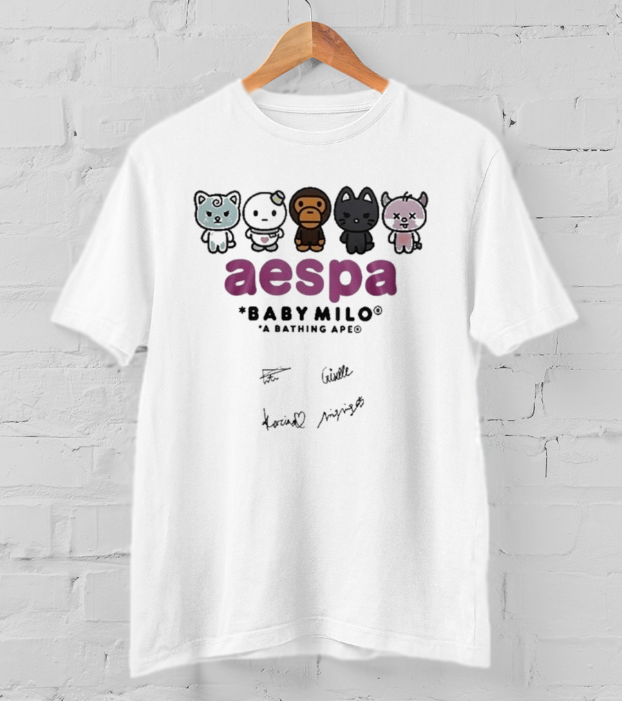 Aespa BABY MILO A Bathing Ape Signed 2026 Edition T-Shirt