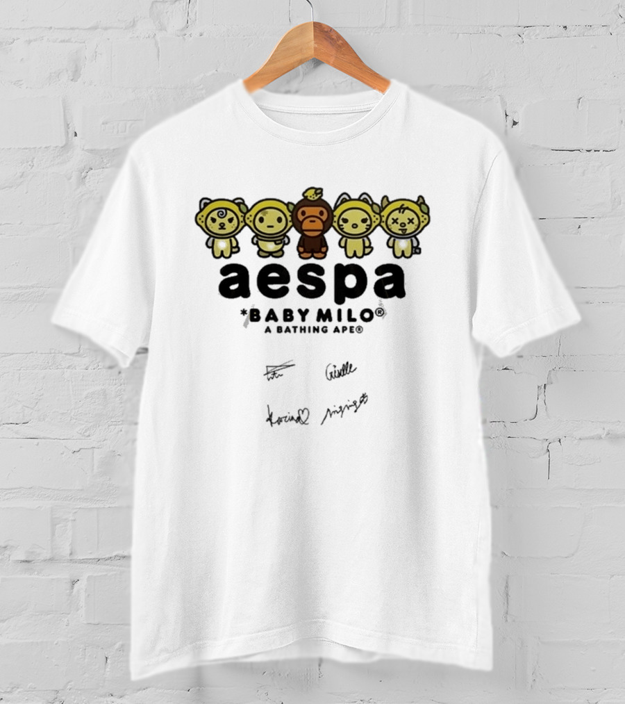 Aespa X Baby Milo A Bathing Ape 2026 Signed Collaboration T-Shirt