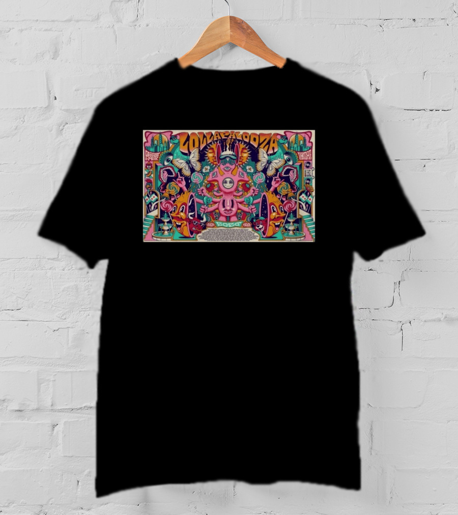 Lollapalooza Grand Park Chicago August 02 2026 Exclusive Vibrant Psychedelic Illustrations T-Shirt