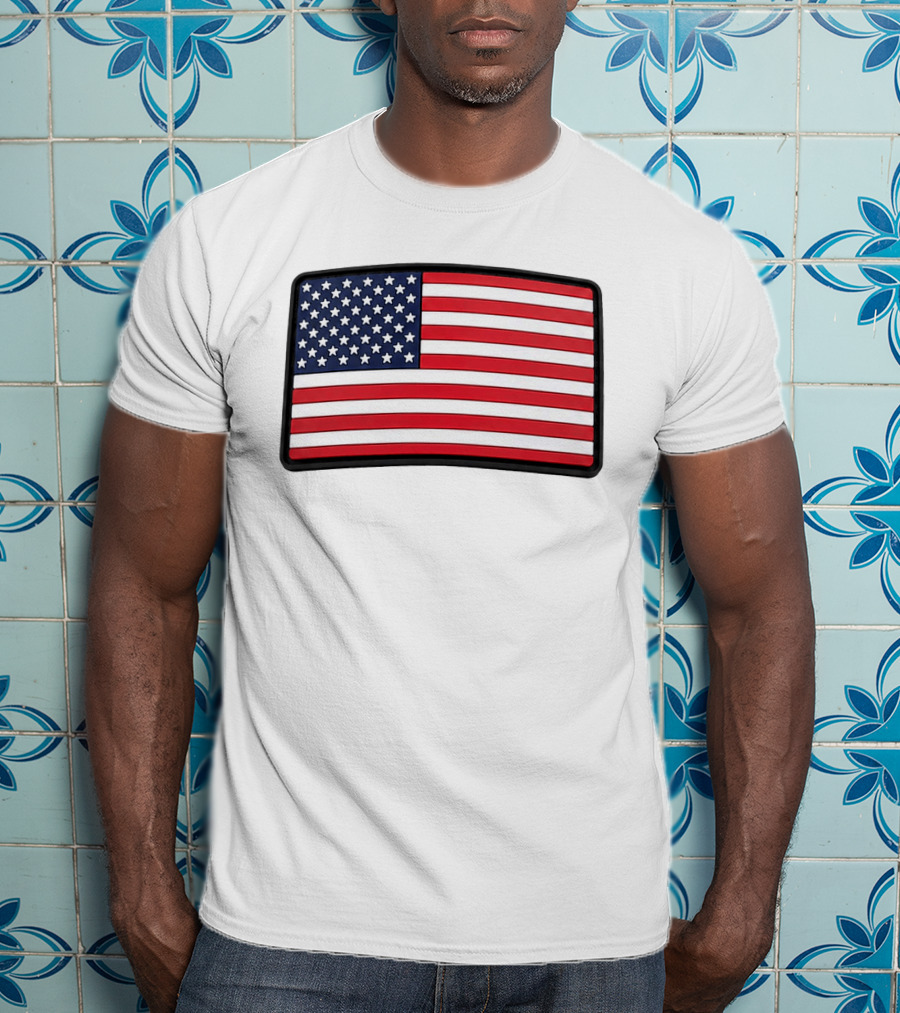 Dan Cevette American Flag Hat United States Stars And Stripes T-Shirt