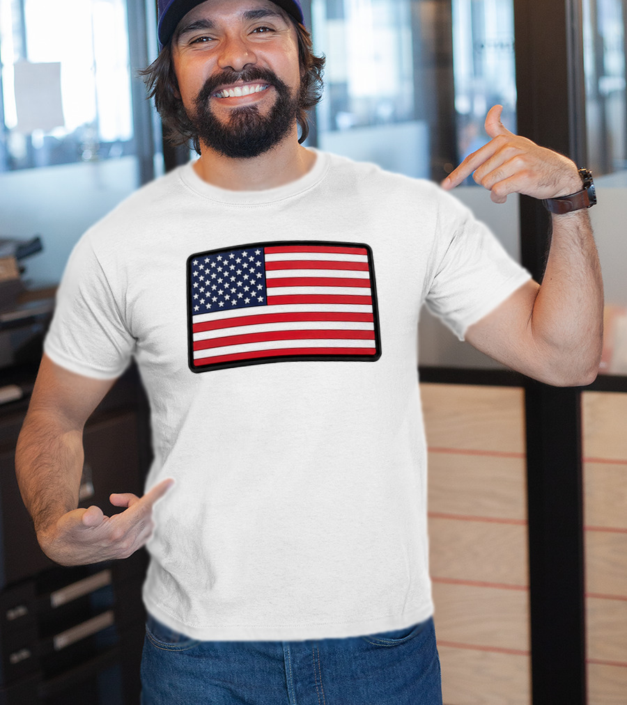 Dan Cevette American Flag Hat United States Stars And Stripes T-Shirt