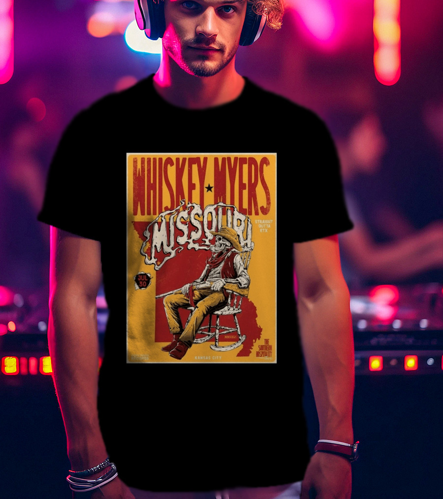 Whiskey Myers Missouri Tour 2026 Kansas City Morton Amphitheater July 30 Straight Outta ETX T-Shirt